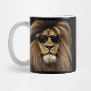 Cool Sunglasses Wearing Lion with Mane Mug